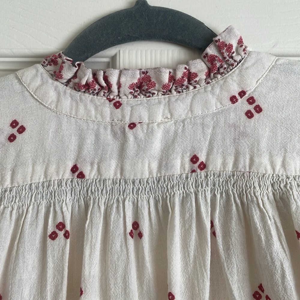 M.A.B.E SS button down ruffle sleeve blouse size M - Picture 7 of 8